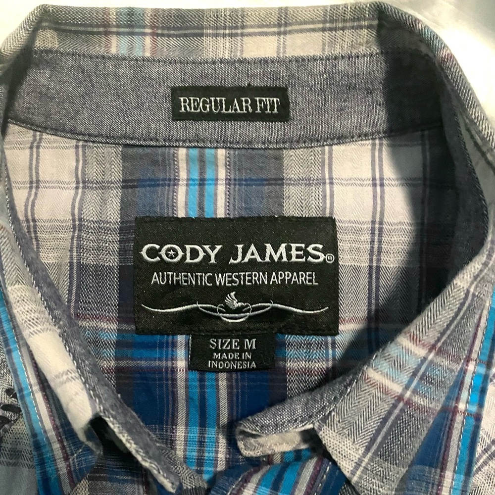Men's Blue Plaid Shirt - Picture 2 of 6